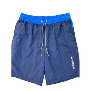 Speedo Men's 9" Marina Swim Shorts Sea Blue L Mesh Liner UPF 50